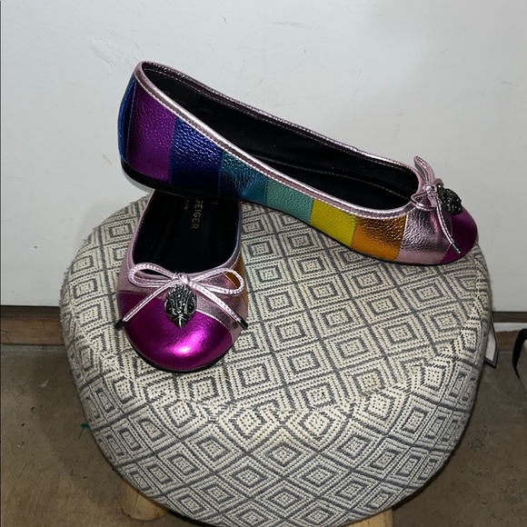 Kurt Geiger London Eagle Ballet Rainbow Multicolor Flats Women's Size 6.5 36.5 - Picture 2 of 5